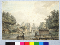 36753 Gezicht over de stadsbuitengracht te Utrecht op de stadswal uit het oosten, met de Weerdpoort en -brug, met ...