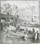 35484 Afbeelding van enkele schepen in de Vaartsche Rijn bij de uitmonding in de stadsbuitengracht te Utrecht bij de ...