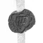 19 Een afwisselend lobbige en gotische zespas, waarin een rechtstaand vroeggotisch schild, 18-01-1356