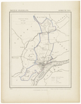 25 Een gemeente kaartje van Tiel. De gemeente grens is ingetekend en ingekleurd, 1865