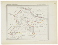 47 Een gemeente kaartje van Lienden. De gemeente grens is ingetekend en ingekleurd, 1868