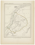 48 Een gemeente kaartje van Dreumel. De gemeente grens is ingetekend en ingekleurd, 1867