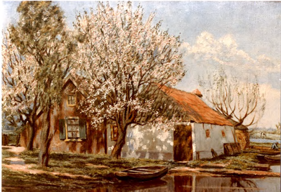 536; Foto van een schilderij, getiteld Boerderij aan de Botshol van Folkert Post