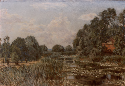 537; Foto van een schilderij, getiteld Boerderij aan de Winkeldijk van Folkert Post