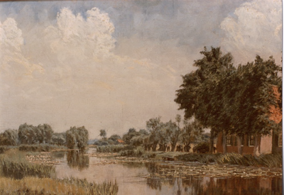547; Schilderij, getiteld Voormalige boerderij van Van Mourik aan de Winkeldijk van Folkert Post