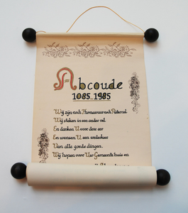 52 Oorkonde met gedicht ter gelegenheid van het 900 jarig bestaan van Abcoude