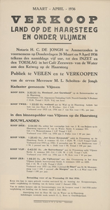 18 'Maart - april - 1936. Verkoop. Land op de Haarsteeg en onder Vlijmen'