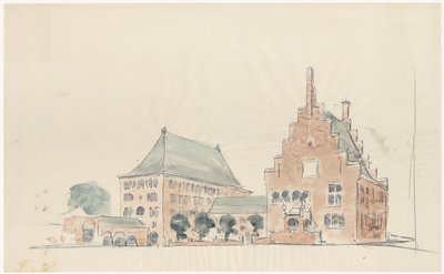 101 Uitbreidingsplan Raadhuis Waalwijk /Noordwestzijde Raadhuisplein, <1984>