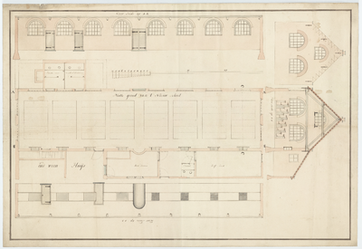 238 Bouwtekeningen van de school en onderwijzerswoning te Waspik, 1830