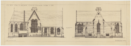 362 Nederlands Hervormde Kerk te Waalwijk / Revisietekening, aanzichten en doorsneden, 1944