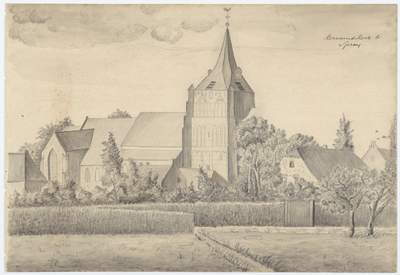 SPR003 Zicht op de Nederlands Hervormde Kerk van Sprang getekend door een onbekend tekenaar. De tekeningen SPR003, ...