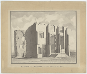 WAA014 Ruïnes van het vroegere raadhuis van Waalwijk dat afgebrand is op 25-06-1824. Tijdens die brand ging, naast ...