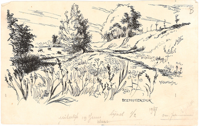 CMO00300-036 Beemsterdijk met bomenrij.Illustratie bij artikel ''Over Hollands dijken van C.J.J.Firet op pagina 225 in ...