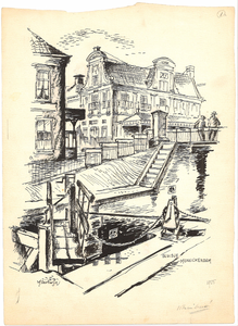 CMO00400-235 Damsluis Monnickendam met op de achtergrond de Waag.Illustratie bij artikel 1355 Monnickendam 1955. De ...
