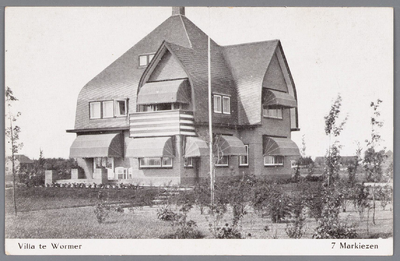 WAT002000671 Villa van Jan Albert Allan (1904), directeur van papierfabriek Van Gelder, met reclame voor de 7 Markiezen ...