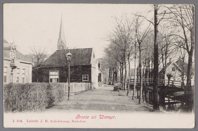 WAT002001291 Links Dorpsstraat 188 (oude nummering !) waar de papiermaker Albert Rozemeijer woonde met zijn gezin. Met ...