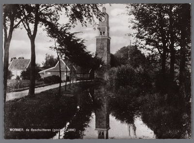 WAT002000924 Beschuittoren te Wormer, gebouwd in 1620 en gesloopt in 1896 door de firma Boots uit Haarlem. Hij heeft ...