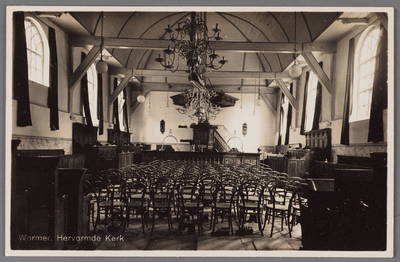 WAT002001735 Interieur van de Nederlands Hervormde Kerk in Wormer.Nederlandse Hervormde Kerk. Zaalkerk uit 1807 met ...