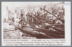 WAT002001855 In de nacht van 1 op 2 november 1927 brandde te Wormer de autogarage van de firma Fontijn tot op de grond ...