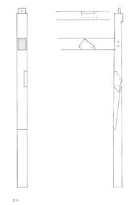 CKB-065-Edam-Spuistraat-23 Opmeting staander houtskelet, detail houtskelet
