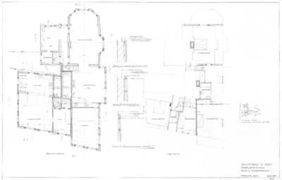 CKB-178-Edam-Baanstr.-2 Restauratieplan, Plattegronden, Details wandopbouwen, Situatieschets
