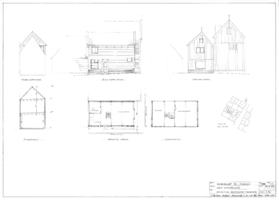 CKB-323-Mk-Kerkbuurt-50 Opmeting bestaande toestand, Gevels, Plattegronden, Doorsnede, Situatieschets