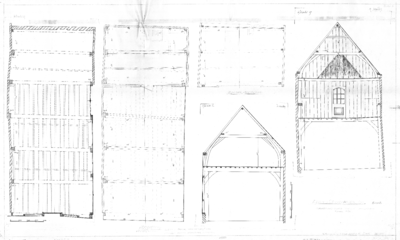 CKB-775-Edam-Achterhaven-105 Het oudste houten huis in Edam. Opmeting, plattegronden, doorsneden
