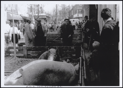 VHP002000086_0185 Onder oud-Purmerenders meer bekend als de Varkensmarkt. In de 15de eeuw was deze straat de oostelijke ...