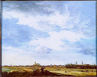 OVI-00002207 foto van schilderij: zicht op Ilpendam , de Purmer en Ilpenstein. In het Louvre, door Joris van der Hagen ...