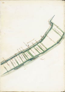 33_KA01842 Kaartboek van de westzijde van de Zaan van Jan Janszoon Backer. Gemaakt ter vaststelling van de grootte der ...