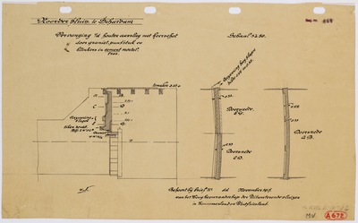 33_TT00104 Plattegrond en doorsneden van de aanslag van de Noordersluis te Schardam