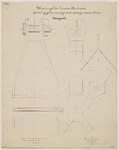 33_TT00017 Tekeningen van de ijzeren onderdelen voor de schuiven van een niewe uitwateringssluis voor de ...