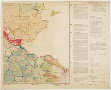 33_KA00304 Waterstaatskaart van Nederland, blad 25, Amsterdam Oost: het gebied tussen Purmerend en Naarden, met ...