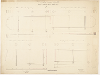 33_TT00087 Tekeningen van beugels voor de achter- en voorharren van de vloed- en ebdeuren voor een niewe ...