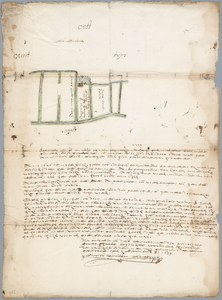 33_KA00956 Extract uit de grote kaart van de Zaan en aanliggende bebouwing van Dirck Gerritsz. Langedijk uit juli 1626, ...