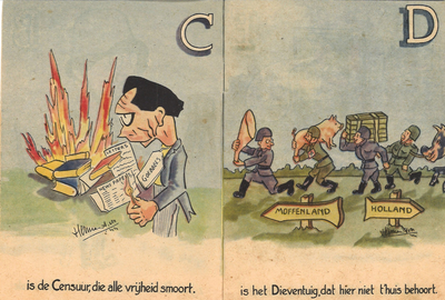 150226_08 Propagandakaart uit Tweede Wereldoorlog; Uit collectie Mulder, archiefnr. 1497