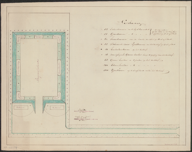 KA4_00006 Plattegrond van de begraafplaats te Middenbeemster met plan voor de beplanting