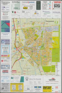 KA3_00022 Plattegrond van de gemeente Purmerend met N.Z.H. buslijnen.