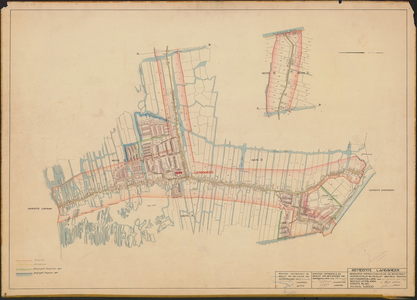 KA3_00036 Kadastrale kaart van de bebouwde kom van de gemeente Landsmeer, met daarop aangegeven de grens van de bebouwde kom