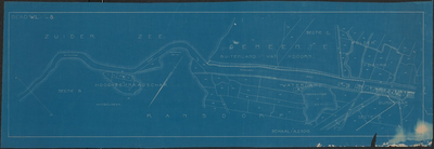 KA4_00020 Plattegrond van de Waterlandse Zeedijk, blad W.L. no. 8, van het Kinselmeer tot Durgerdam, met de kadastrale ...