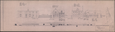 TT1_00041 Tekening van de gevelrij Baanstraat 3 t/m 19 in Edam, met situatieschets