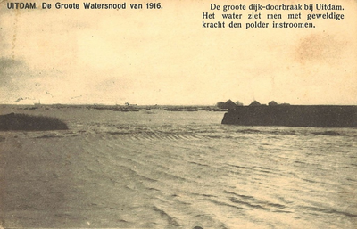 UPL000000114 Watersnood 1916. De grote dijkdoorbraak bij Uitdam.