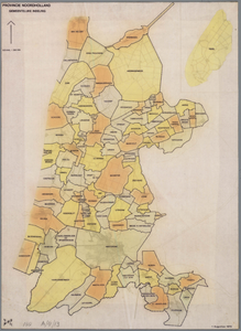 WAT001019861 Overzichtskaart met de nieuwe gemeentelijke indeling van 1 augustus 1970