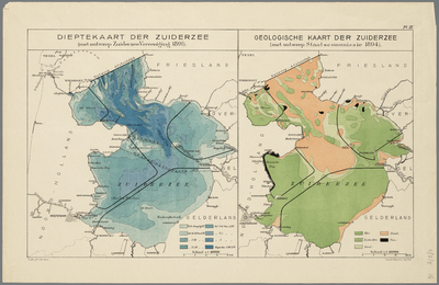WAT001019835 Blad III van een losbladige topografisch - thematische atlas van Nederland; een dieptekaart van de ...