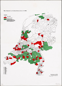 WAT001019828 Overzichtskaart van de Rijks-Gemeente en Streekarchieven in Nederland.