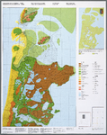 WAT001019851 Overzichtskaart met reconstructie van Noord-Holland anno 1350 met toenmalige bewoning, bedijking en ...