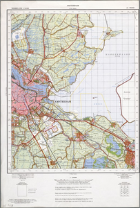 WAT001019868 Topografische kaart met Amsterdam en omgeving, Landsmeer, Den Ilp, Purmerland, Broek in waterland, ...