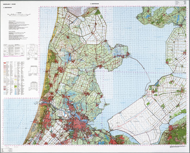 WAT001020028 Topografische kaart van o.a. Noord-Holland met Amsterdam, Oostzaan, Monnickendam, Katwoude, Marken, Broek ...