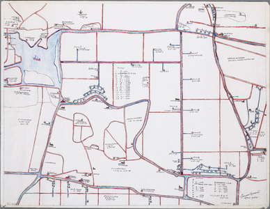 WAT001019971 Kaart met weergave van verdwenen watermolens in een gedeelte van de Beemster, Starmeer, Schermeer, en de ...