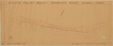 WAT001020011 Gedeelte van een kadastrale kaart met plattegrond van het Oorgat.